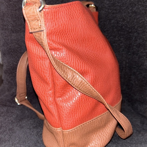 Red and brown leather Crossbody bag - Picture 3 of 5